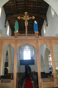 Harrold church - interior looking west May 2008